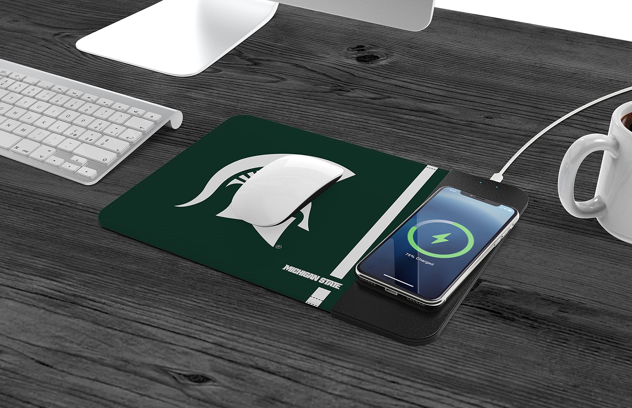 SOAR NCAA Unisex Wireless Charging Mouse Pad with Phone Holder - Perfect for Gaming, Office & Home Desk Setup