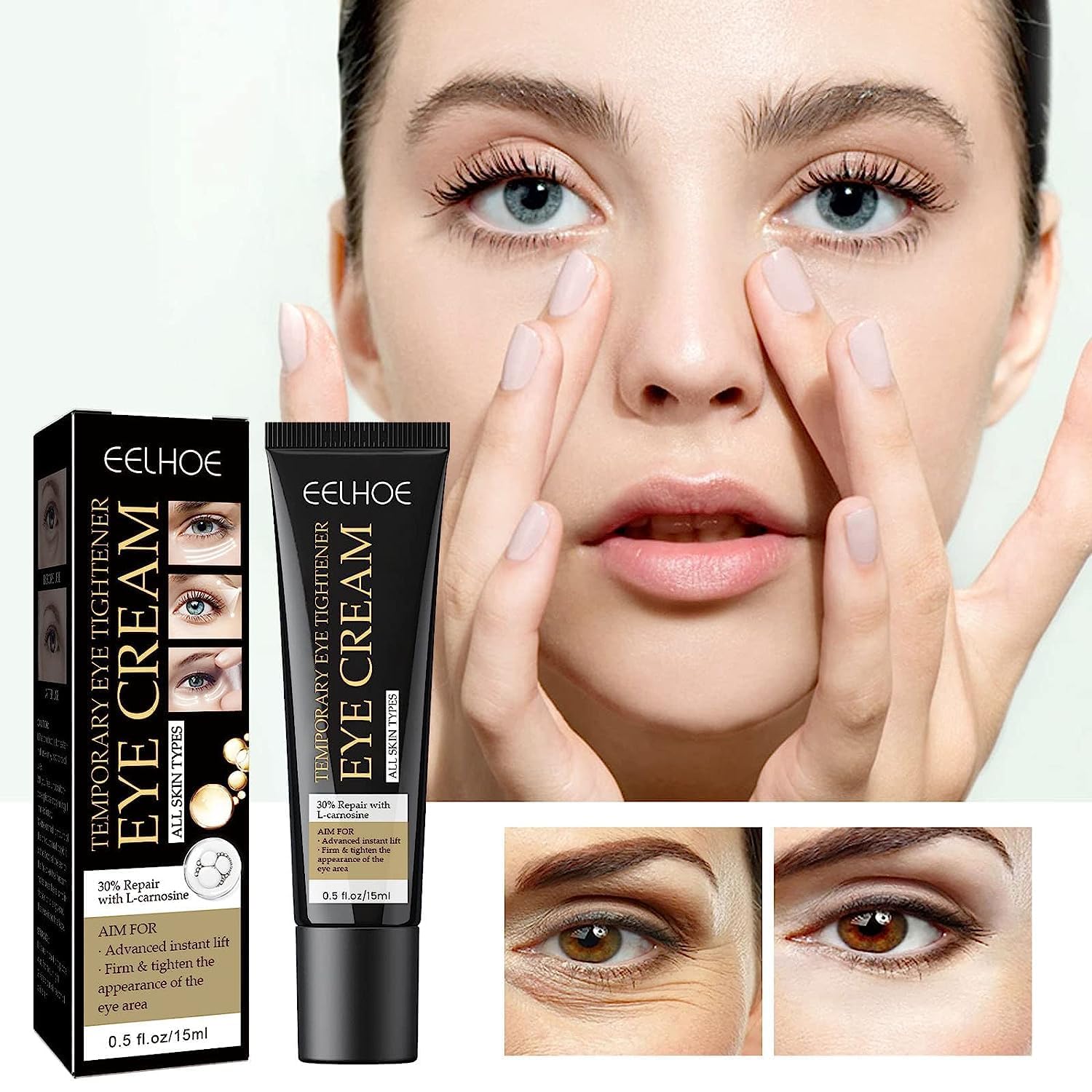 NNBWLMAEE Celyn Instant Firmx Eye Tightener & Eye Bag Cream - Temporary Eye Tightening, Lifting, Dark Circle & Fine Line Treatment - Eye Serum for Men & Women (2pcs) - Perfect for Morning Routine & Night Care