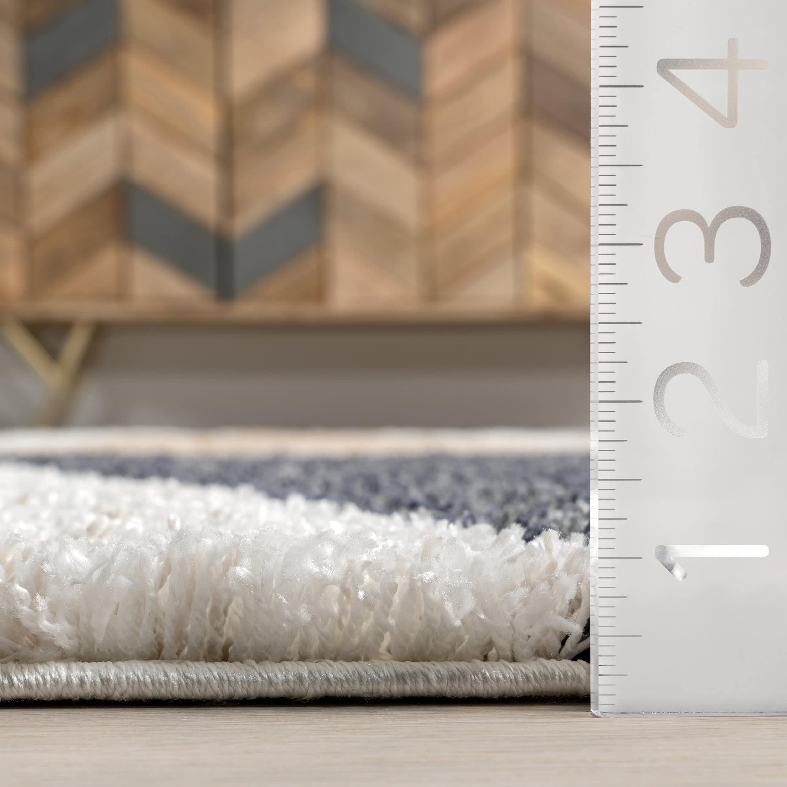 Alexia Diamond Tasseled Area Rug - Soft Blue Bohemian Style Carpet for Living Room, Bedroom & Nursery Decor
