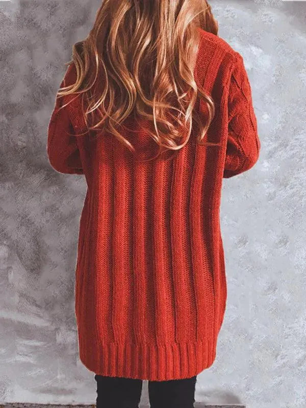 Women's Long Twist Pocket Cardigan Sweater - Cozy Knit Open Front Wrap for Fall & Winter | Perfect for Office, Casual Outfits & Layering