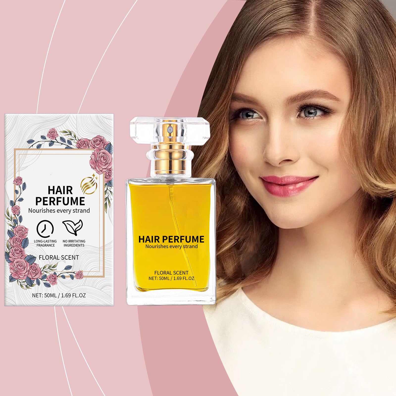 Natural Hair Perfume Oil for Women - Floral Scented Essential Oil for Dry Damaged Hair | Long Lasting Fragrance with Nourishing & Hydrating Benefits | Perfect for Daily Use, Special Occasions & Hair Care Routine