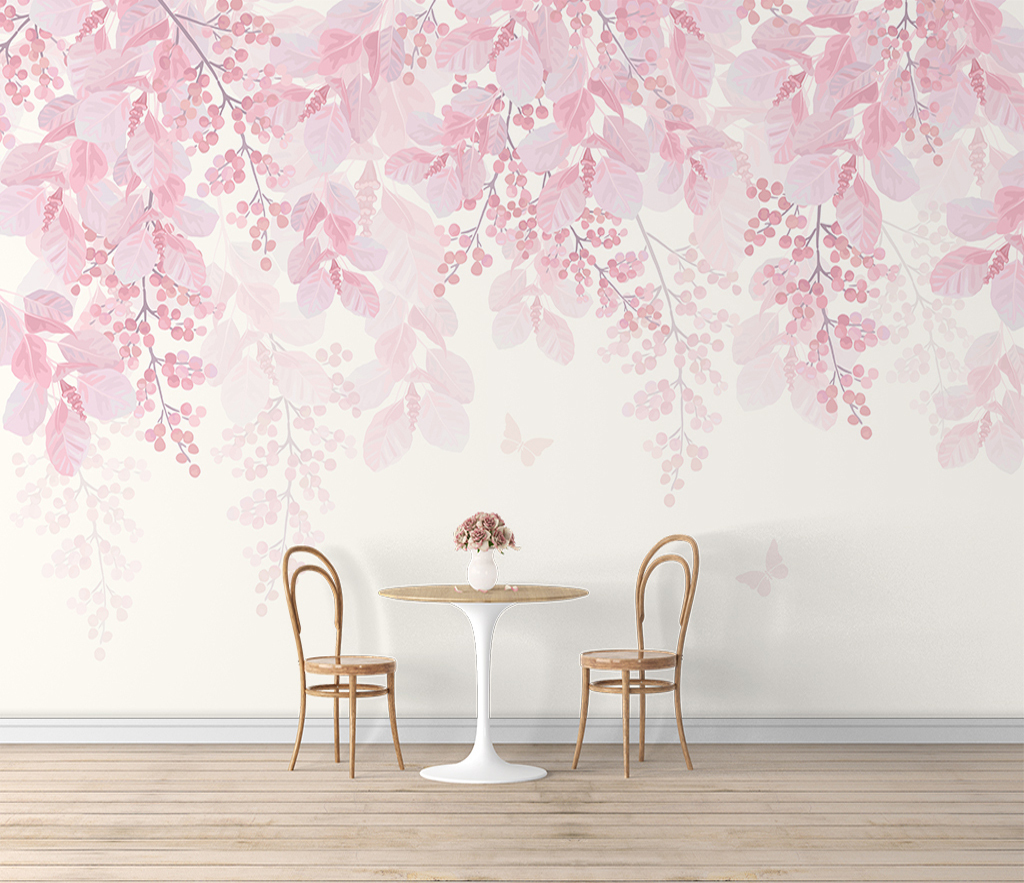 Cherry Blossom Tree Wallpaper - Pink Floral Mural for Home Decor | Perfect for Living Room, Bedroom & Nursery