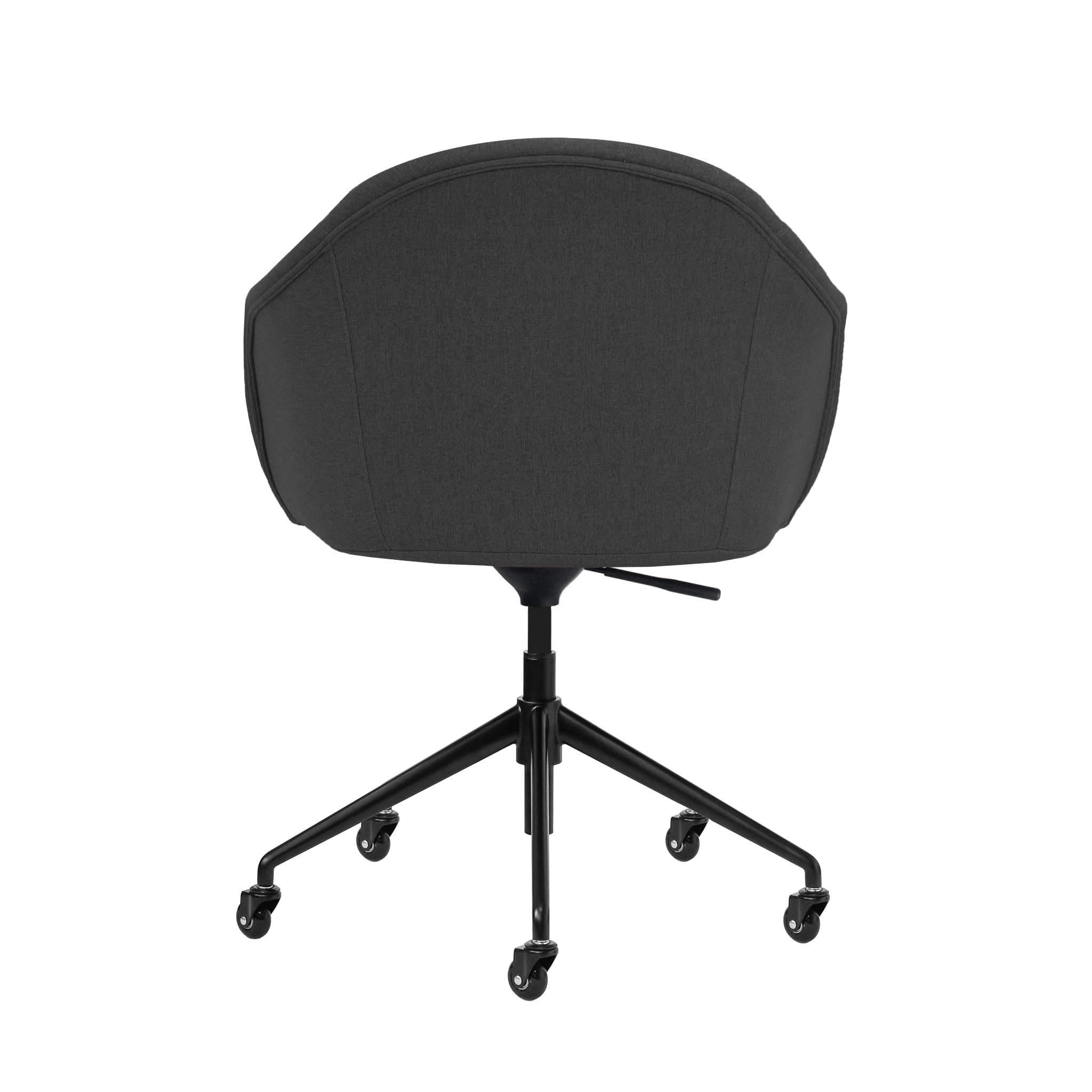 Laura Davidson Astoria II Commercial-Grade Office Chair with Wheels - Ergonomic Swivel Desk Chair for Home Office & Conference Rooms, Poly-Cotton Fabric in Charcoal - Perfect for Long Work Sessions & Professional Meetings