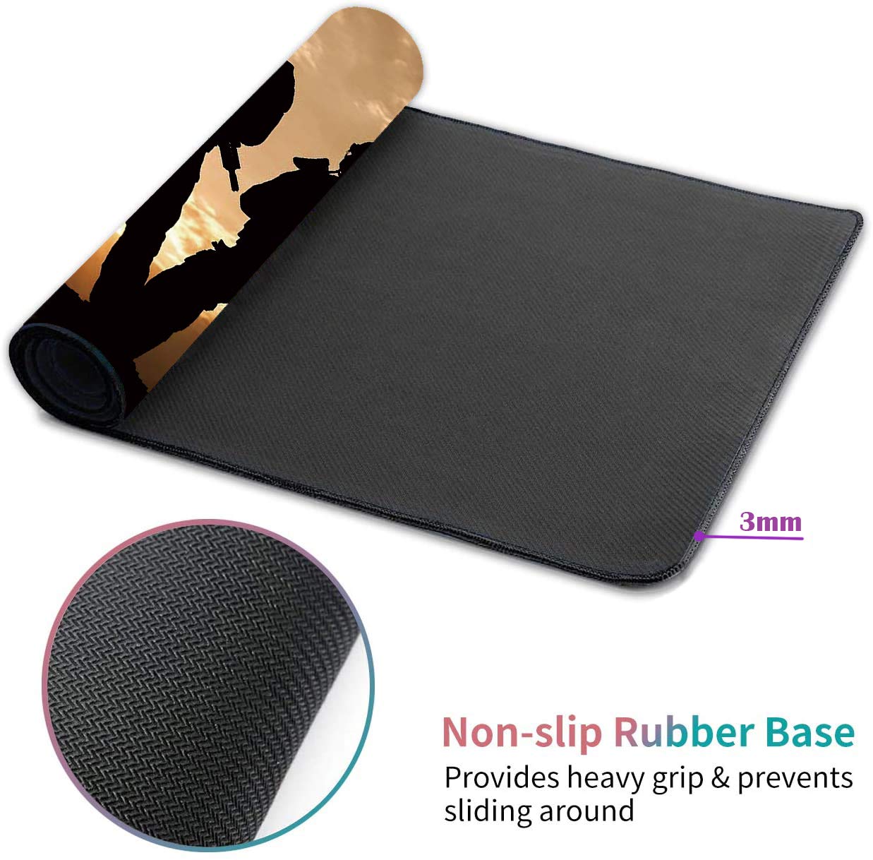 XXL Gaming Mouse Pad with Coasters Set - Stitched Edges, Non-Slip Desk Mat (31.5