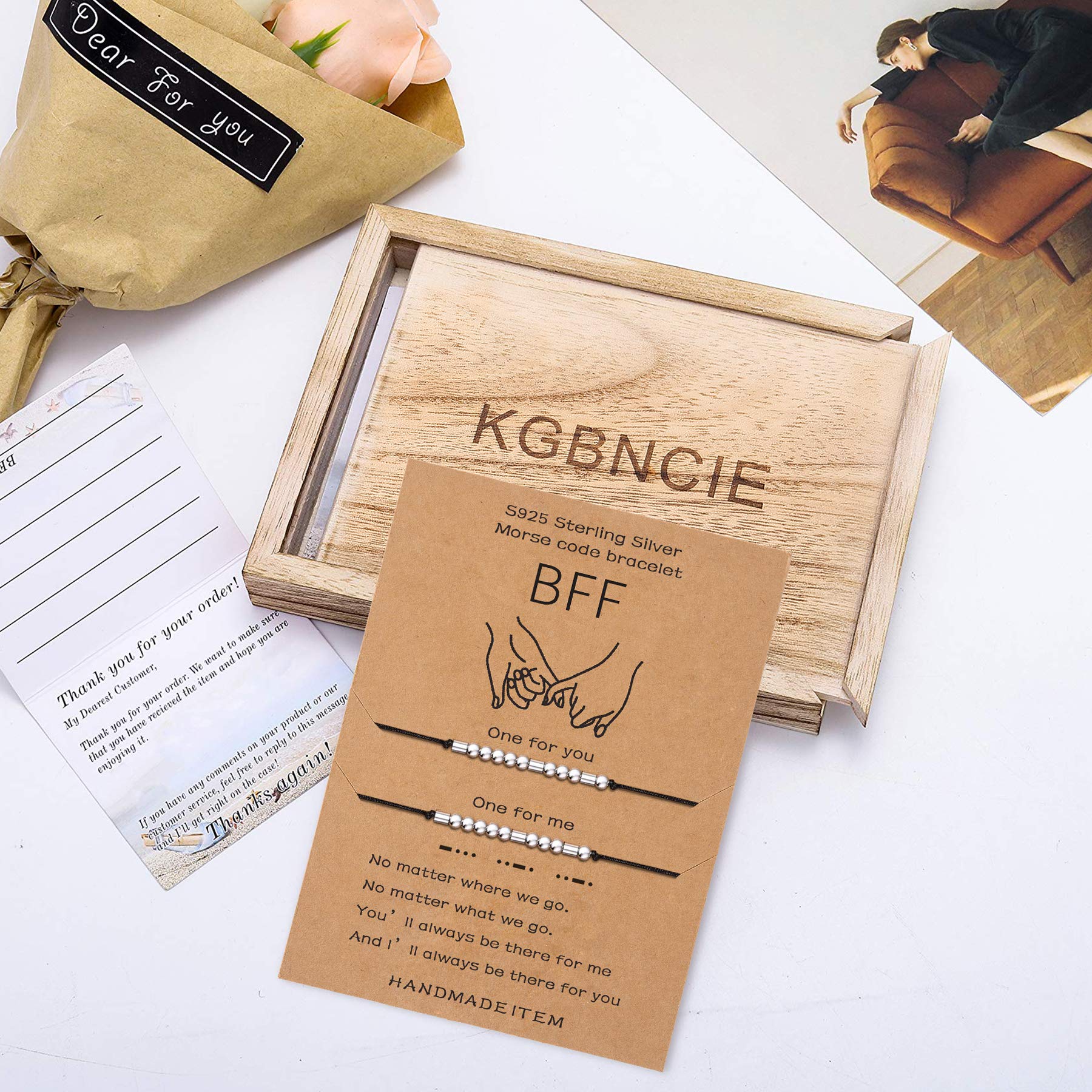 KGBNCIE Morse Code Bracelet for Women - Inspirational & Funny Friendship Gift - Perfect for Birthdays, Anniversaries & Special Occasions