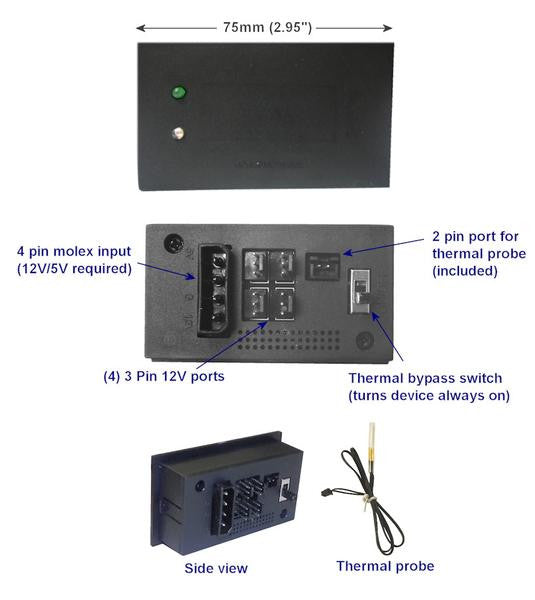 Coolerguys Pro Metal Thermal Controlled Filtered AV Cabinet Cooling Kit - Intake & Exhaust System for Server Racks, Home Theater & Electronics Cabinets