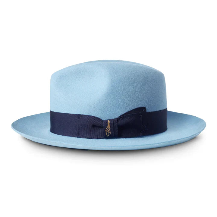 Besllissimo El Capo Fedora Hat - Powder Blue | Classic Vintage Style for Men | Perfect for Weddings, Parties & Outdoor Events