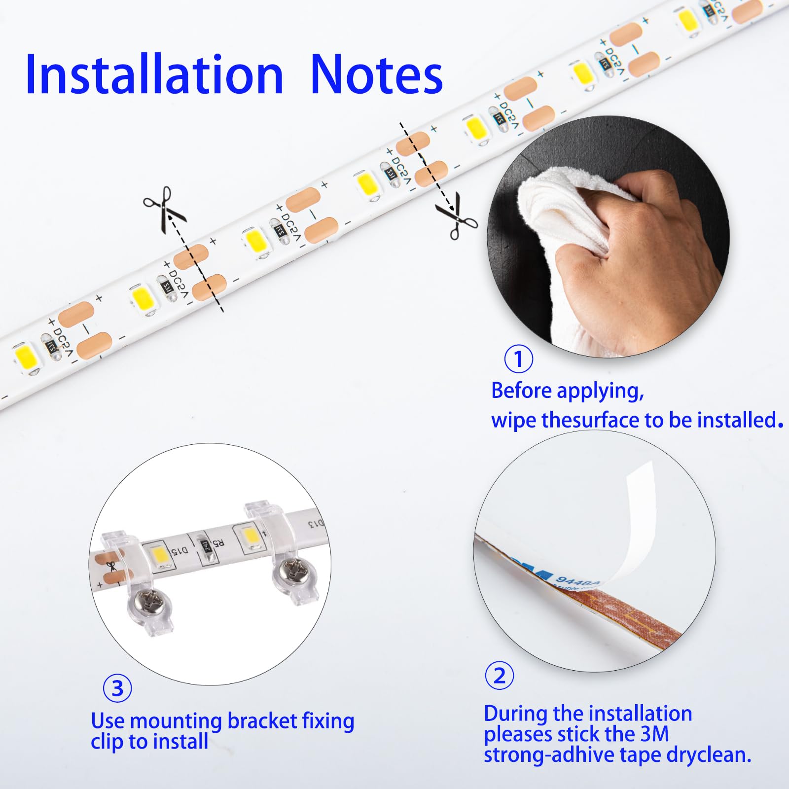Battery Powered LED Strip Lights - 13.2ft Warm White with Remote Control, 240 LEDs Dimmable & Cuttable, Waterproof for Home Decoration, Bedroom, Kitchen, Bathroom, Fish Tank, Wedding Decor - Timer Function Included