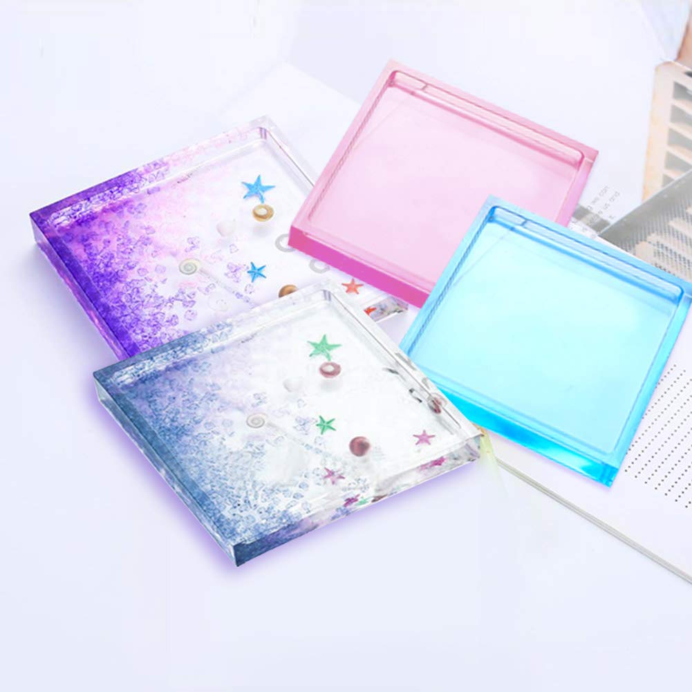 4 Pack DIY Silicone Coaster Molds - Square Epoxy Casting Molds for Resin, Concrete & Cement - Perfect for Home Decor, Craft Projects & DIY Gifts (6x6 Inches)