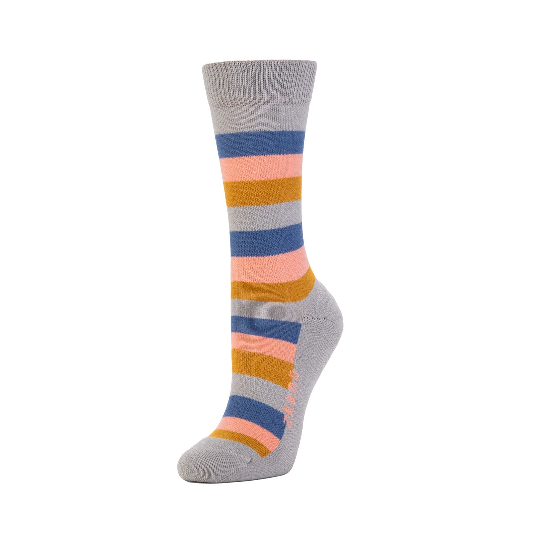 Organic Cotton Waffle Stripe Cushion Crew Sweatshirt - Heather Gray - Cozy Lounge Wear for Home & Casual Outings