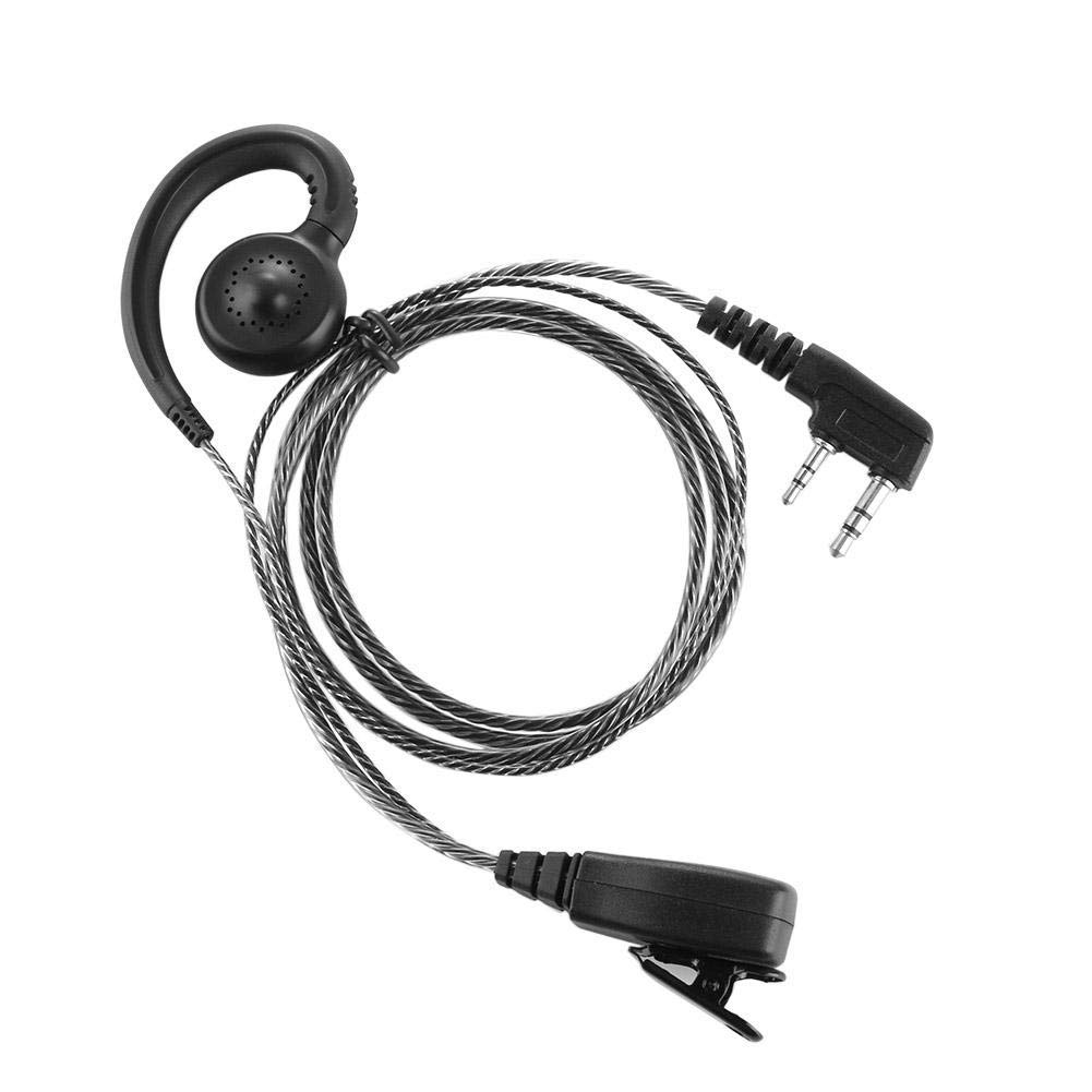 VisionRabbit Swivel Earpiece Earhook with Microphone & PTT Button - Compatible with Kenwood 2-Way Radios - Hands-Free Communication for Security, Construction & Outdoor Activities