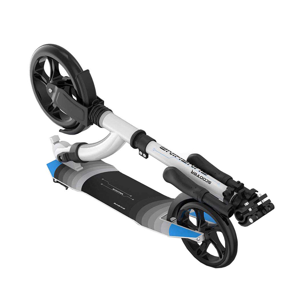 Foldable Adjustable Kick Scooter with Handbrake - 220 lbs Weight Capacity - Best Commuter Scooter for Big Kids, Teens & Adults - Perfect for School, Work & Outdoor Adventures