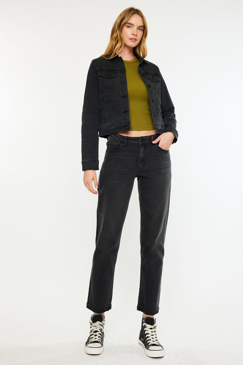 Ilia High Rise 90's Straight Leg Jeans for Women - Vintage Retro Denim Pants with Stretch Comfort - Perfect for Casual Outfits, Date Nights & Street Style Fashion