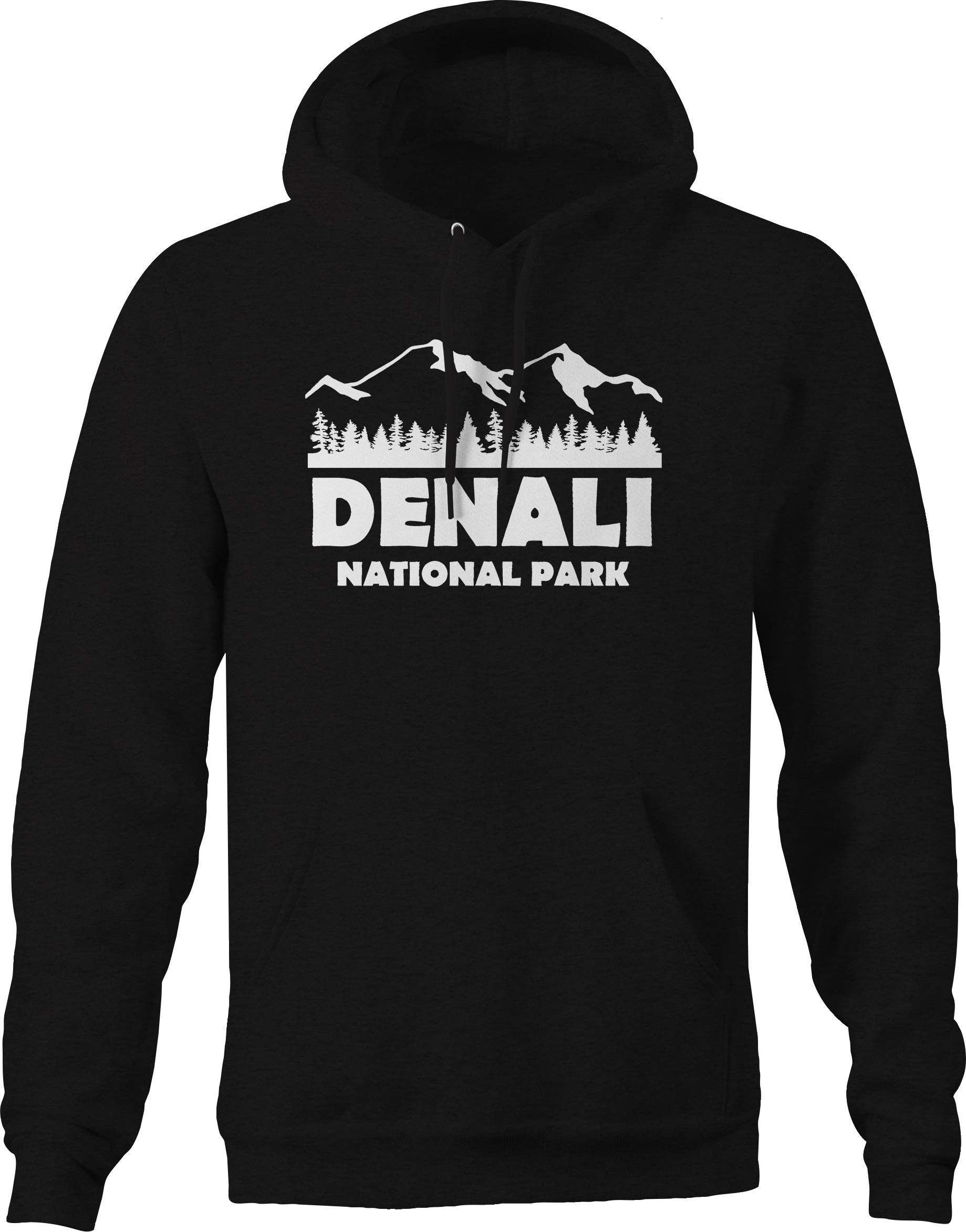 Men's Denali National Park Alaska Themed Black Hoodie - Perfect for Hiking, Camping & Outdoor Adventures