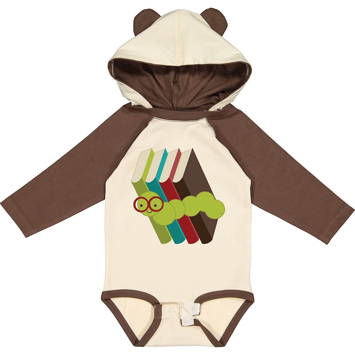 Inktastic Bookworm Books Reading Long Sleeve Baby Bodysuit - Perfect for Book Lovers, Library Visits & Storytime Gifts