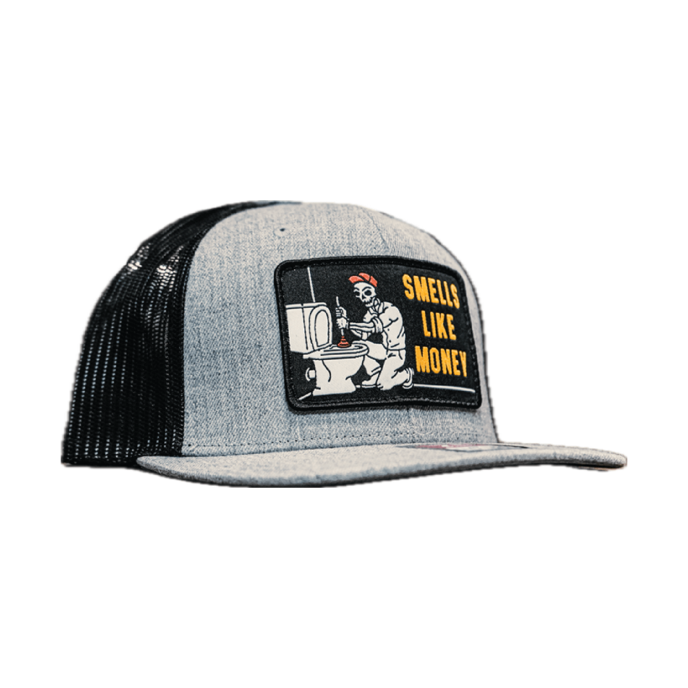 Smells Like Money Meshback Cap - Grey & Black Adjustable Baseball Hat for Men & Women | Perfect for Outdoor Sports, Casual Wear & Street Fashion
