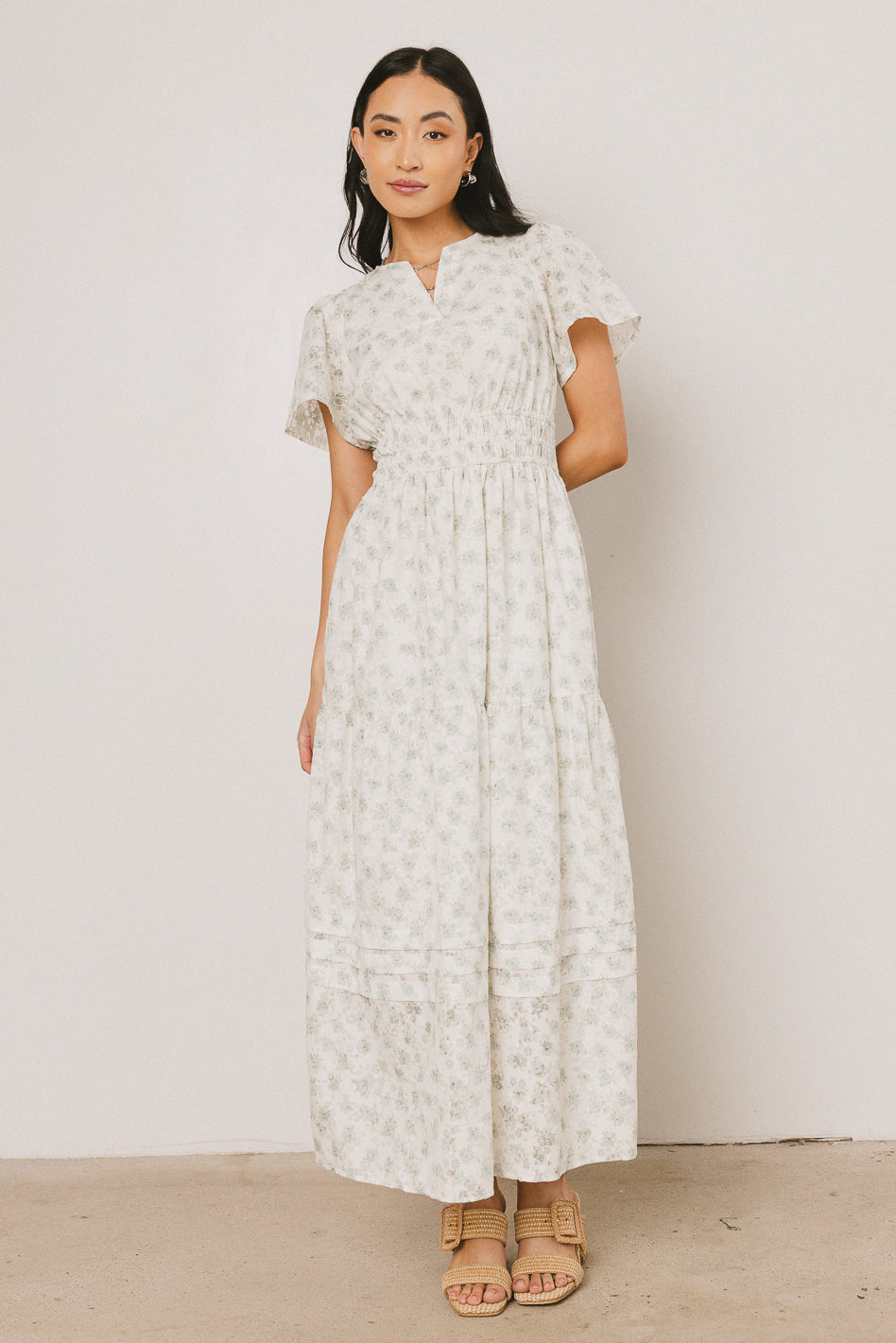 Arabelle Floral Maxi Dress for Women - Summer Boho Long Flowy Dress with Pockets - Perfect for Beach Vacations, Weddings & Date Nights