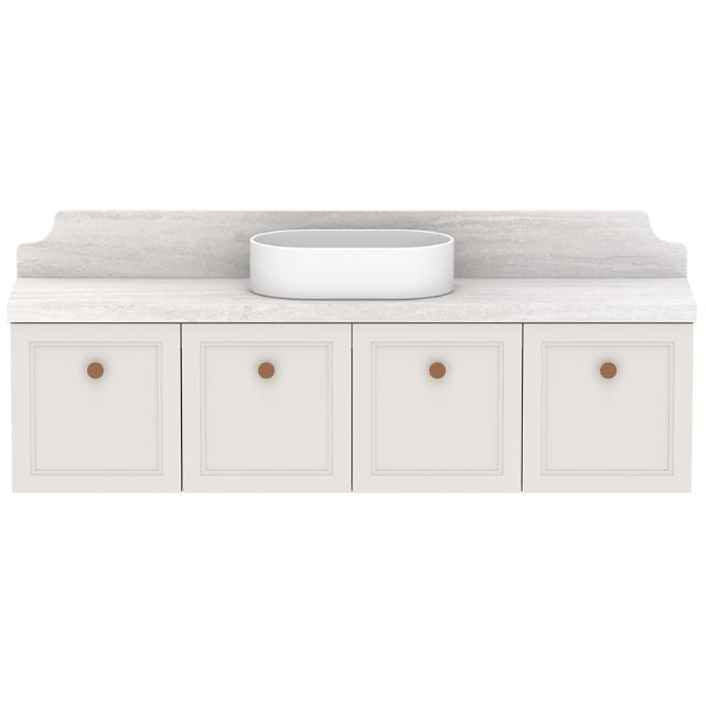 Premium ADP Mabel Wall Hung Vanity with Cherry Pie Solid Surface Benchtop - Modern Bathroom Sink Cabinet for Small Spaces & Ensuite Designs