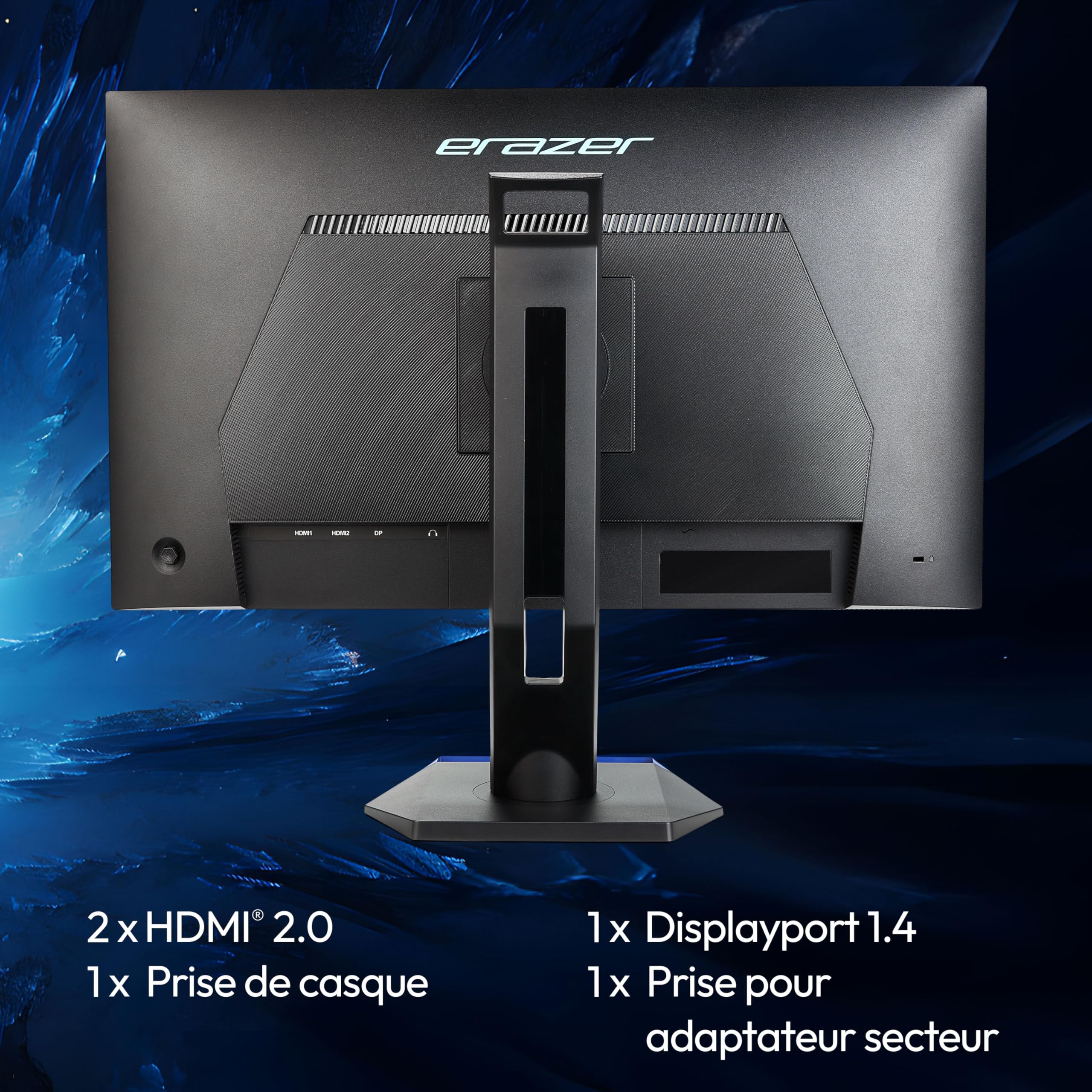 ERAZER Spectator X40 27-inch QHD Gaming Monitor - 180Hz, 1440p, 1ms, HDR10, Adaptive Sync (HDMI, DisplayPort) - Perfect for Competitive Gaming & Professional Workstations