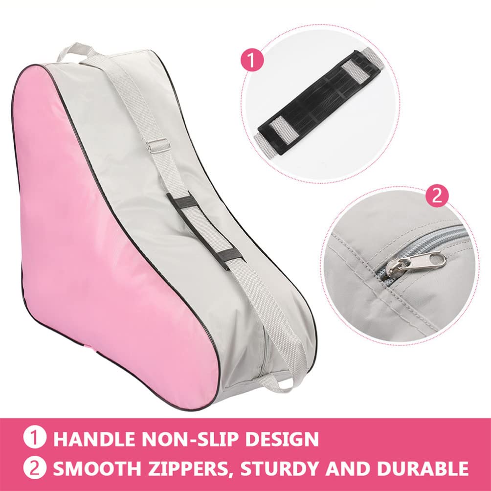 Veemoon 2PCS Pink Roller Skate Bags - Durable Ice Skates Backpack & Tote for Roller Skating Storage - Perfect for Rink, Park & Travel Accessories