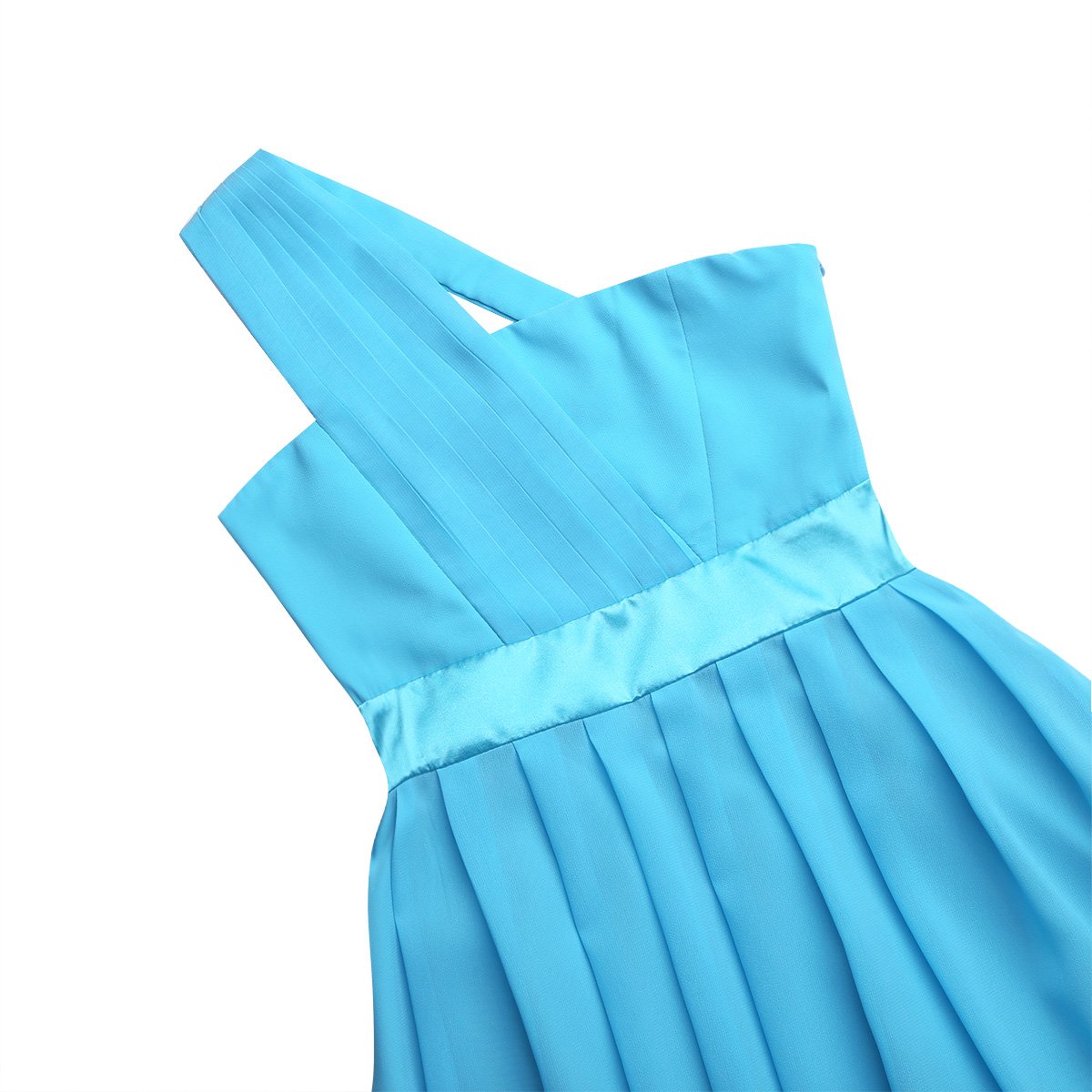 Elegant One Shoulder Pleated Chiffon Flower Girl Dress for Weddings, Bridesmaids, Prom & Special Occasions - Perfect for Formal Events, Photo Shoots & Dance Parties
