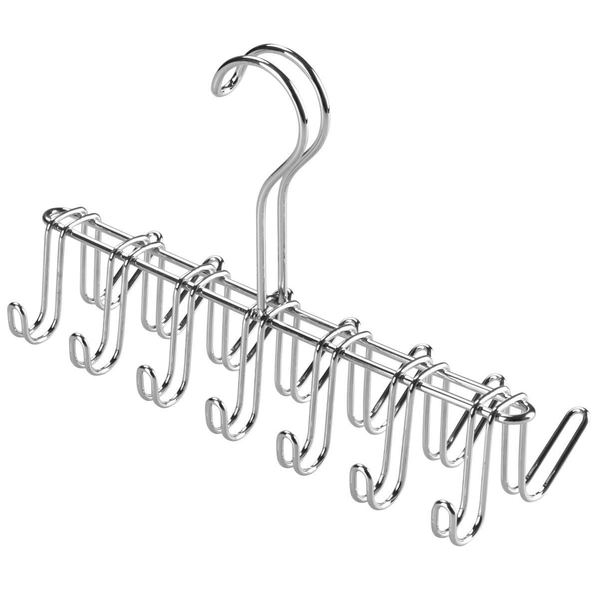 iDesign Classico Metal Tie Hanger - Horizontal Closet Organizer for Belts, Ties, Scarves, Shawls & Accessories | Space-Saving Storage Solution for Men & Women | Perfect for Bedroom, Closet & Travel Organization