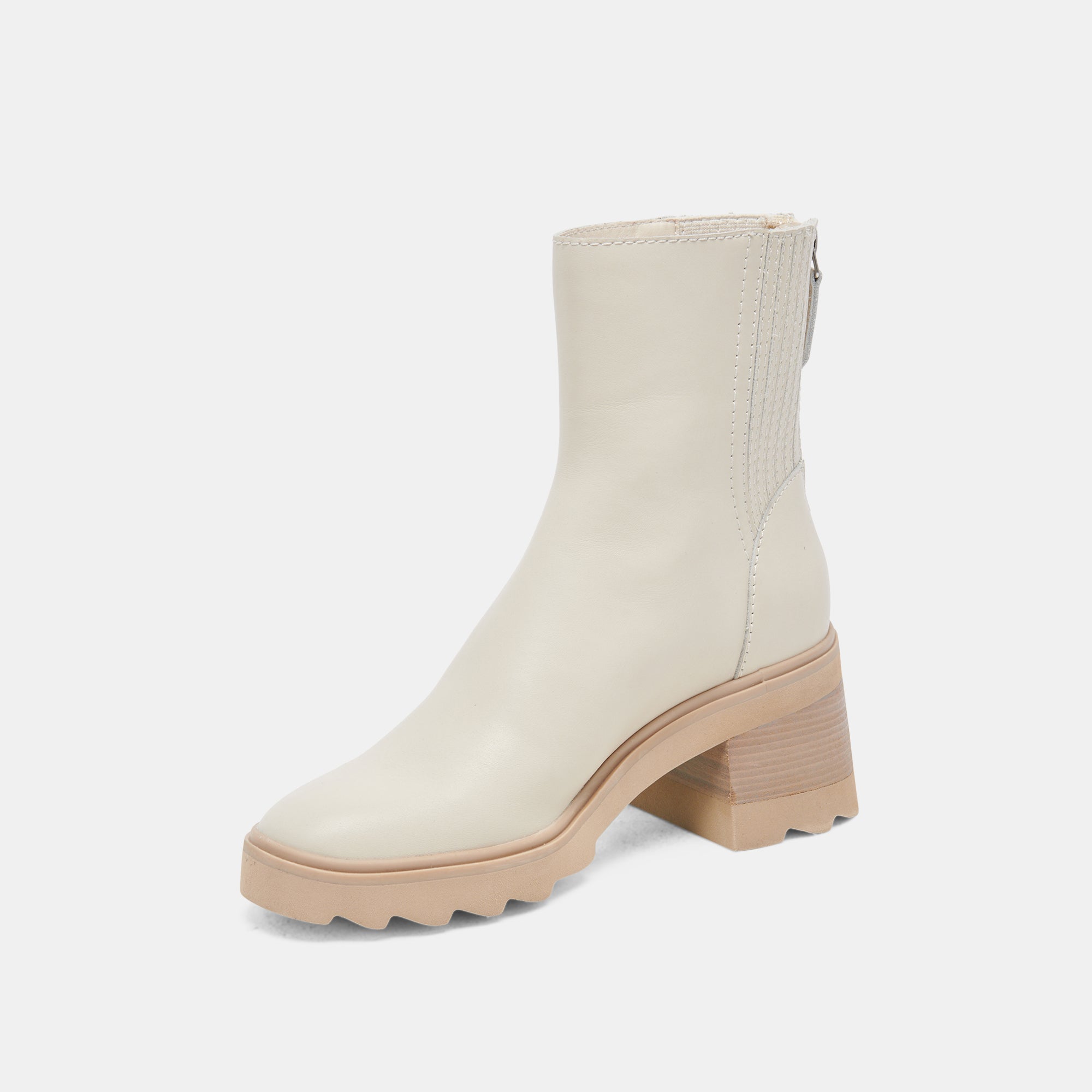 MARTEY H2O Wide Calf Waterproof Rain Boots for Women - Ivory Leather Mid-Calf Rubber Booties for Walking, Gardening & Outdoor Activities
