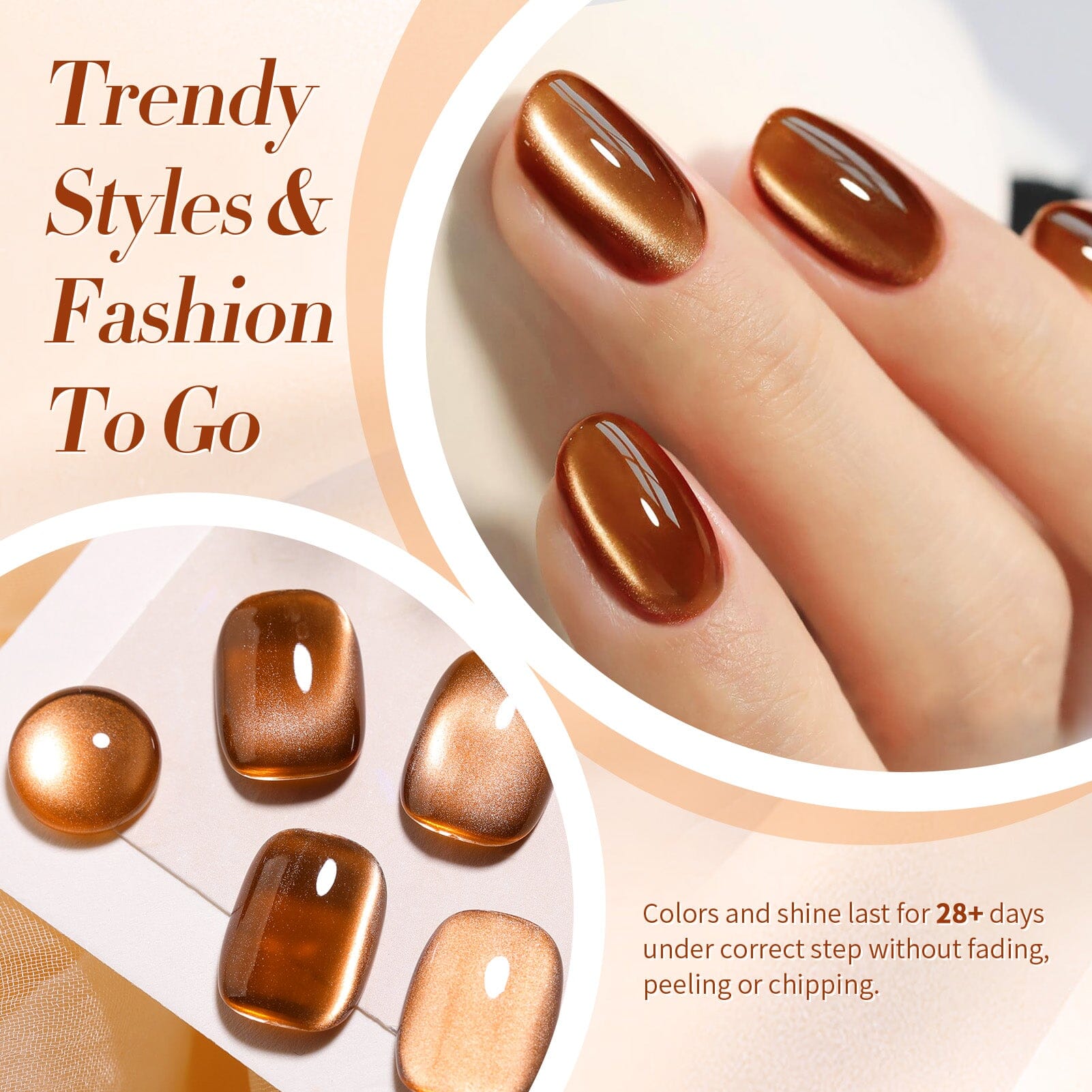 Brown Moonlight Cat Magnetic Gel Polish 15ml - Long Lasting Nail Polish for Manicure & Pedicure - Perfect for Home Salon, Nail Art, and Special Occasions