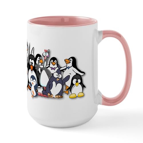White/Pink Inside - Penguins Mugs