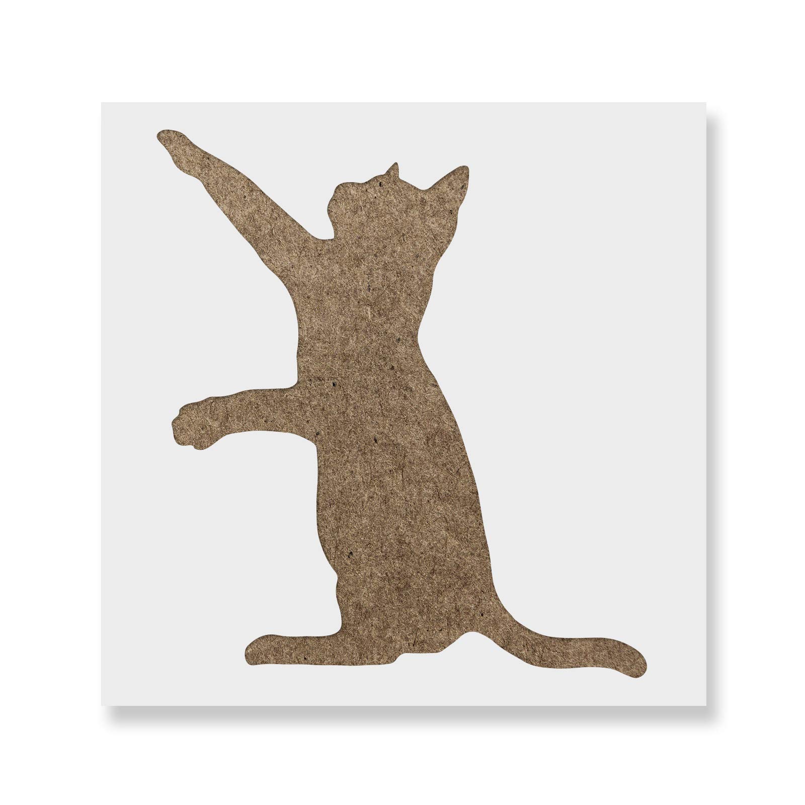 Cat Stencil Art for DIY Projects - Cat Scratching Silhouette Template for Wall Decor, Wood Burning & Crafting