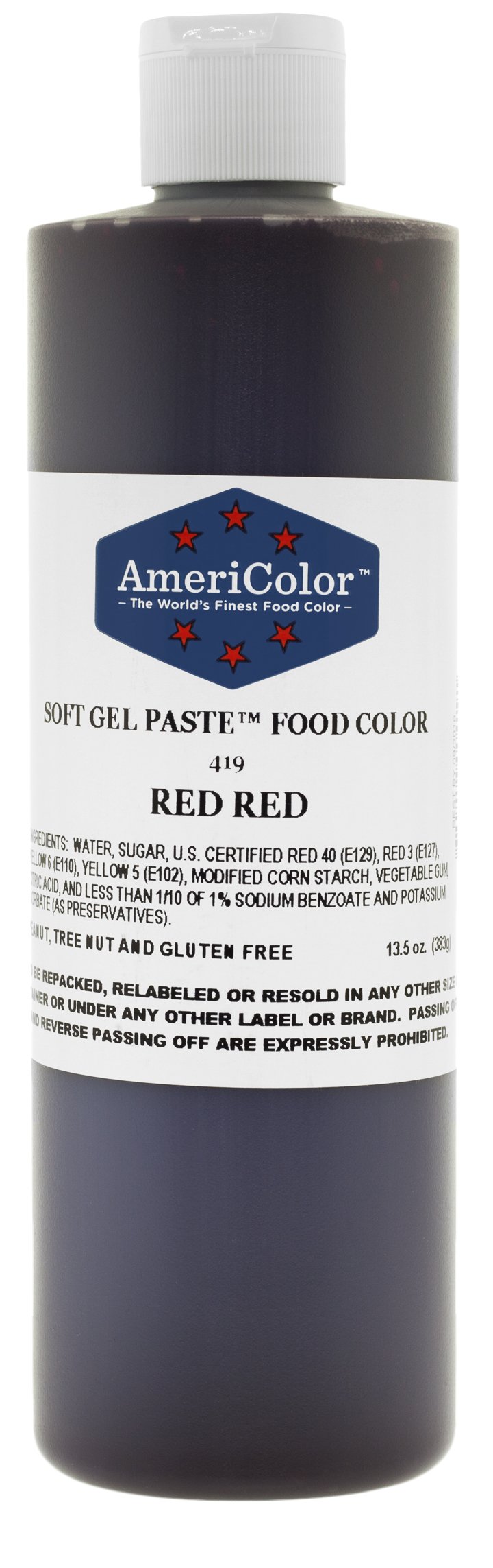 AmeriColor Red Red Soft Gel Paste Food Coloring - 13.5 oz Bottle | Vibrant & Highly Concentrated for Baking, Cake Decorating, Fondant & Candy Making