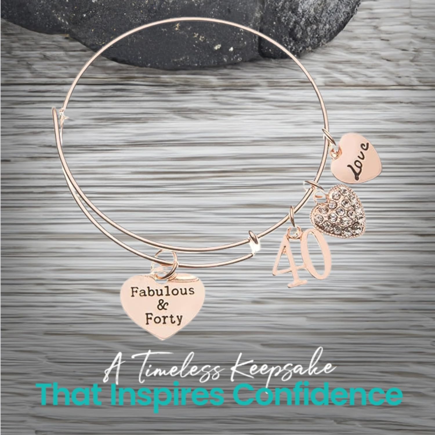 40th Birthday Gift Set for Women - Infinity Collection Expandable Charm Bracelet with Greeting Card | Thoughtful 40th Birthday Present for Wife, Daughter, Sister | Perfect for Milestone Celebrations, Anniversaries & Special Occasions