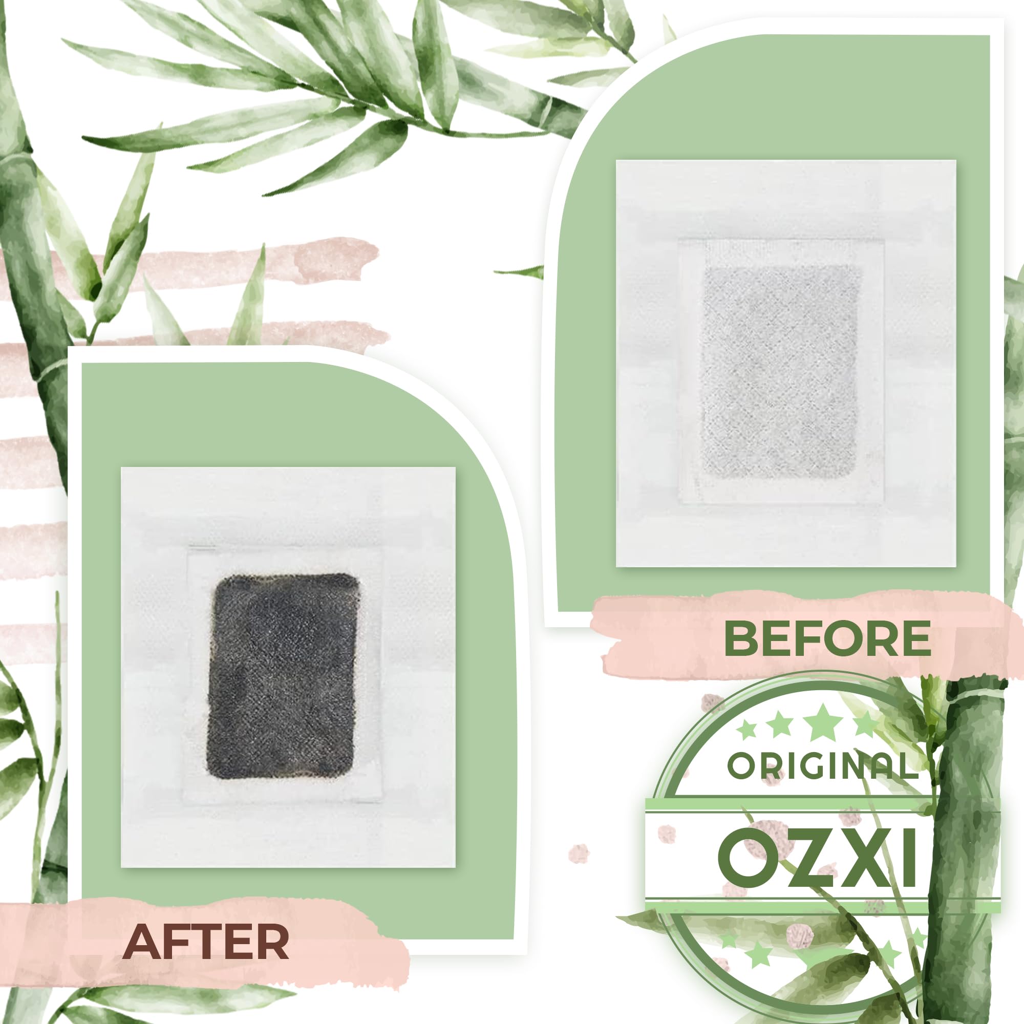 OZXI Natural Organic Foot Patches - Detox Cleansing & Pain Relief for Men & Women (10 Pack) | Stress Relief, Better Sleep, Foot Care for Relaxation at Home or Travel