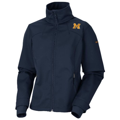 NCAA Michigan Wolverines Women's Softshell Jacket - Lightweight, Water-Resistant, Warm - Perfect for Game Day, Tailgating & Outdoor Activities