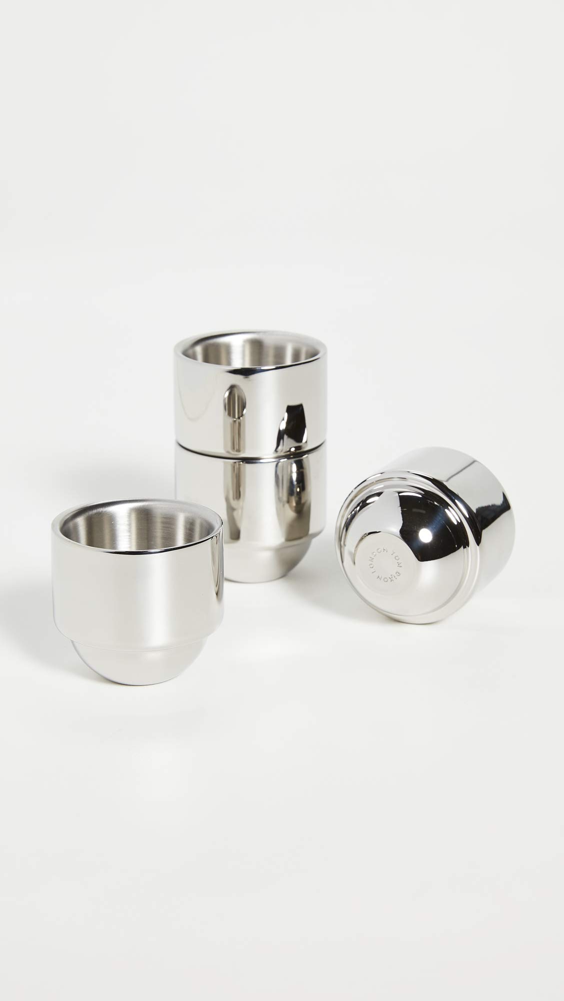 Tom Dixon Brew Espresso Cups - Premium Stainless Steel Coffee Mugs in Sleek Grey (Set of 2) - Perfect for Home Baristas, Coffee Shops & Modern Kitchens