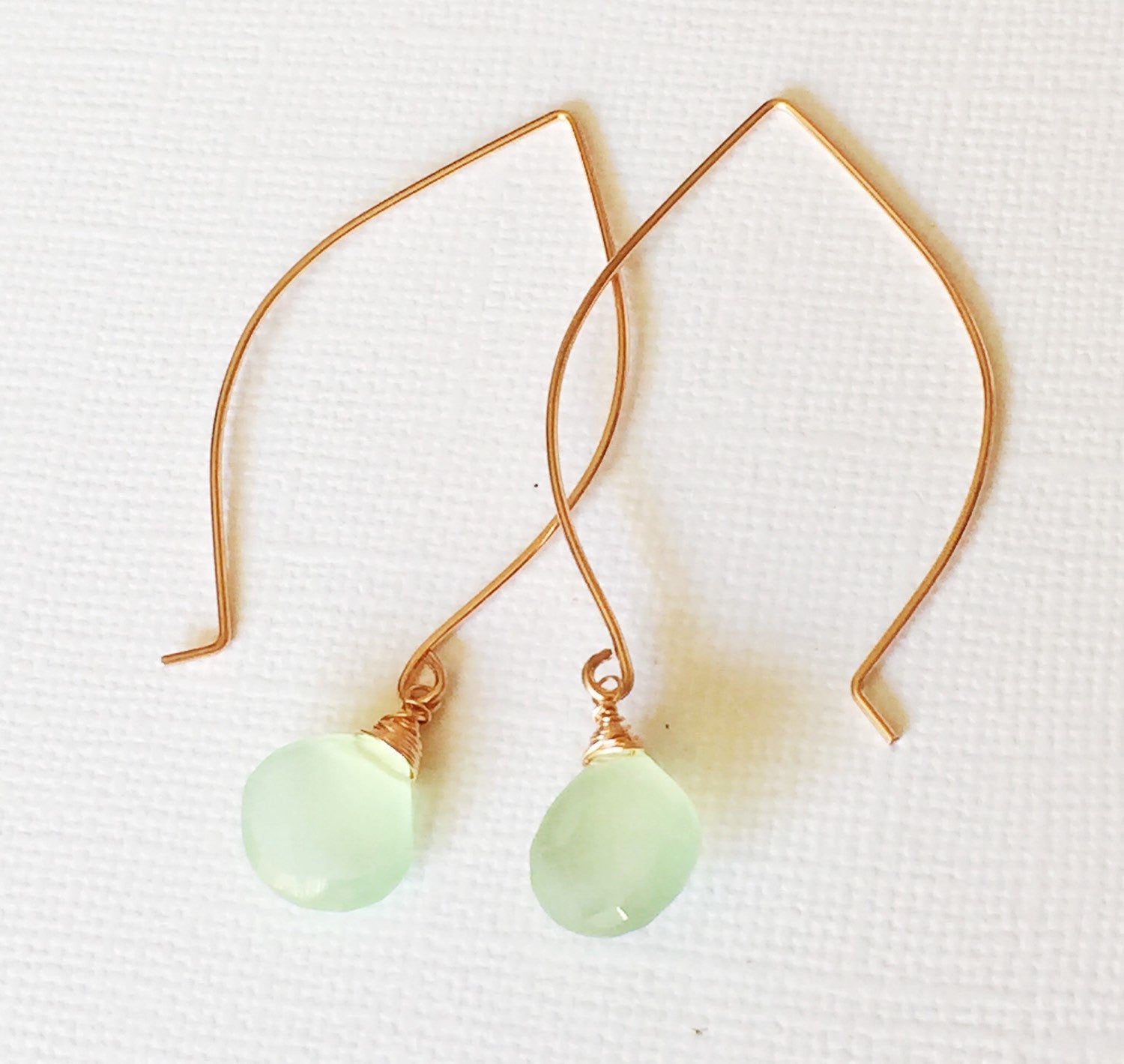Kalena Earrings - Genuine Mint Chalcedony Gemstone Jewelry (E200) | Elegant Dangle Earrings for Women, Perfect for Parties, Weddings & Everyday Wear