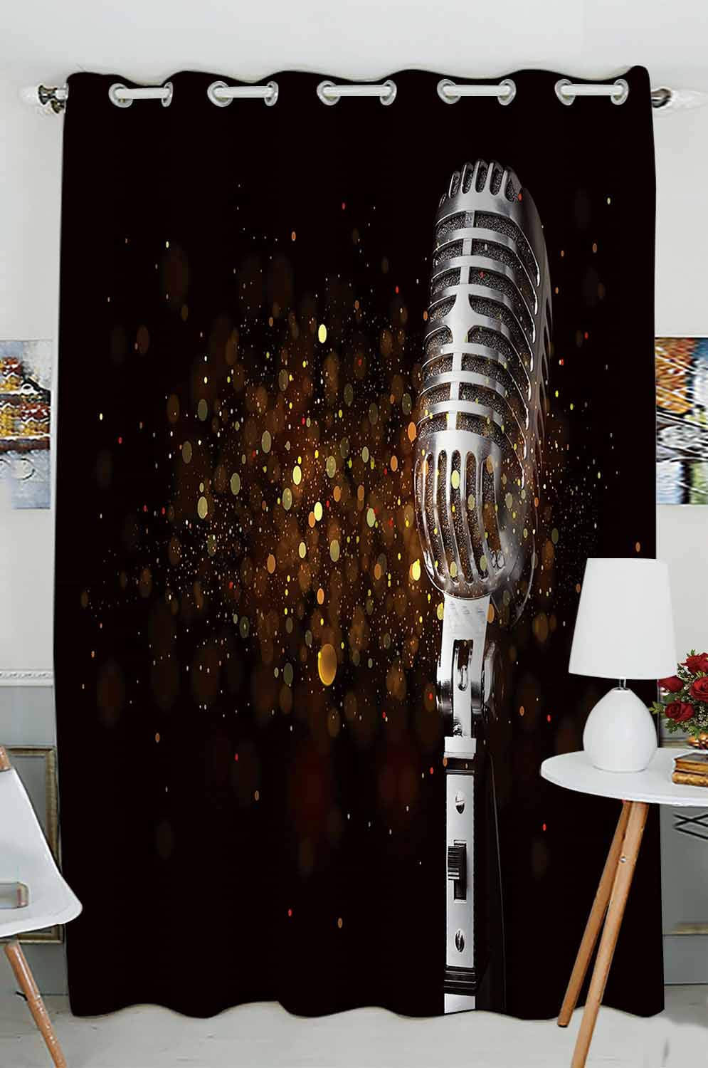 ABPHQTO Blackout Curtains 52x84 Inches - Room Darkening Thermal Insulated Window Drapes for Bedroom & Kitchen - Noise Reducing Microphone Grommet Design - Perfect for Home Theater, Nursery, and Shift Workers