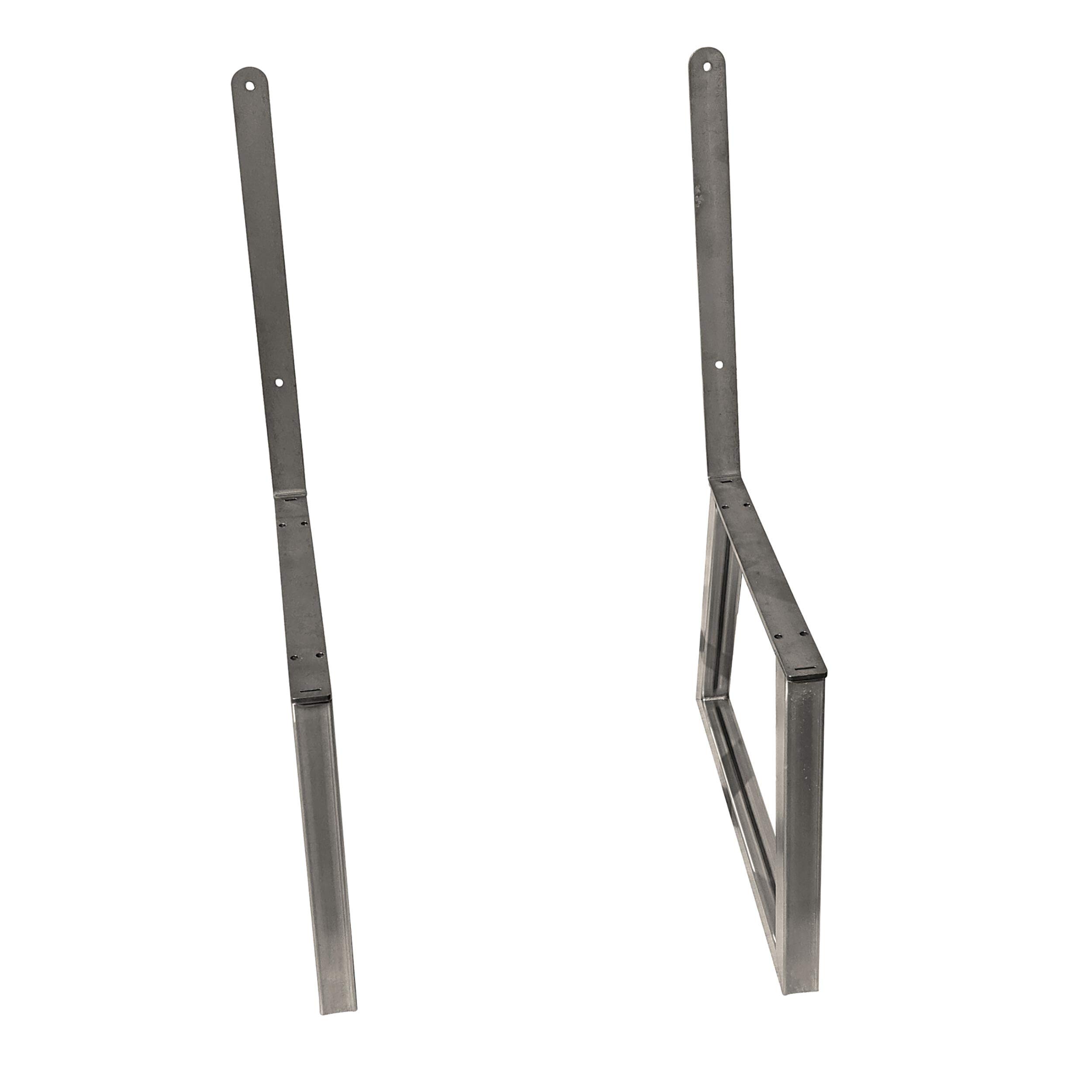 Raw Steel Bench Legs with Back Rest - Heavy Duty Pair for Outdoor Patio, Garden, and Deck Furniture