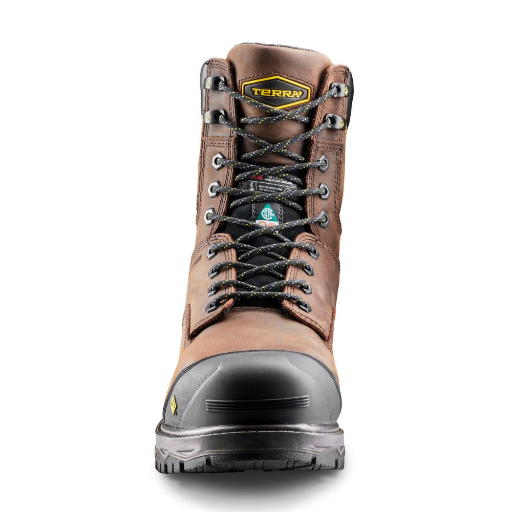 **Terra Gantry LXI Men's 8 Composite Toe Work Boots - 400g Insulated, CSA Safety Certified, Brown (TR0A8398DBX) - Ideal for Construction, Warehouse & Outdoor Work**
