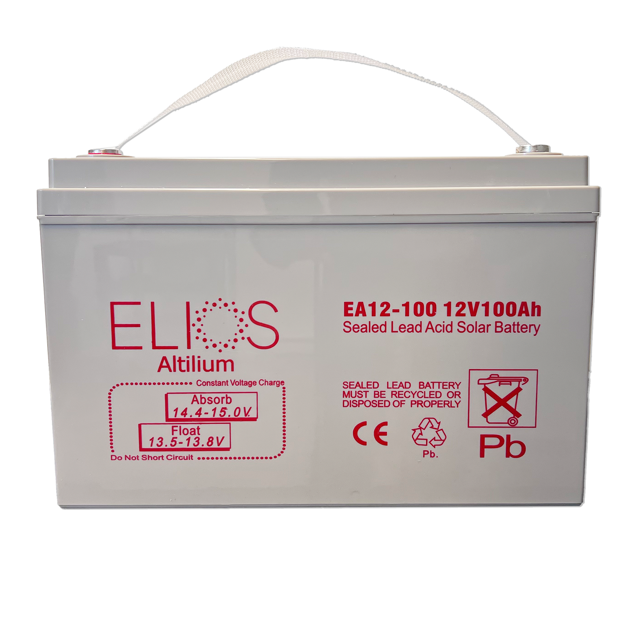 Elios Altilium EA12 100 Sealed Rechargeable AGM Lead Acid Battery 12V 100Ah - Perfect for Solar Power Systems, RV, Marine, and Off-Grid Applications