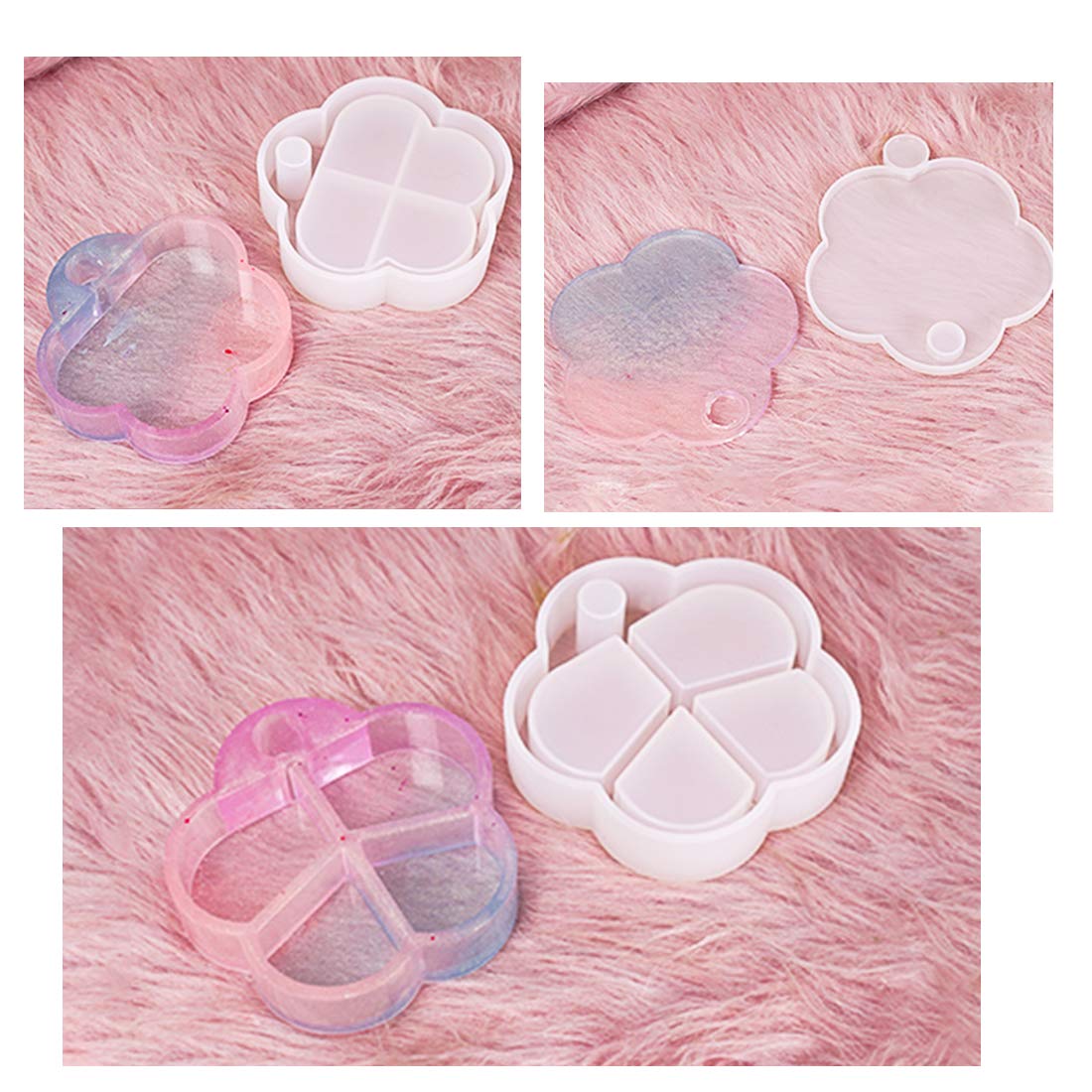 FineInno Rotating Resin Box Molds - Flower Shaped Silicone Jewelry Box Molds for DIY Crafting, Multi-Tiered Storage Organizer & Tower Molds for Jewelry Trays - Perfect for Resin Art, Jewelry Making & Home Organization