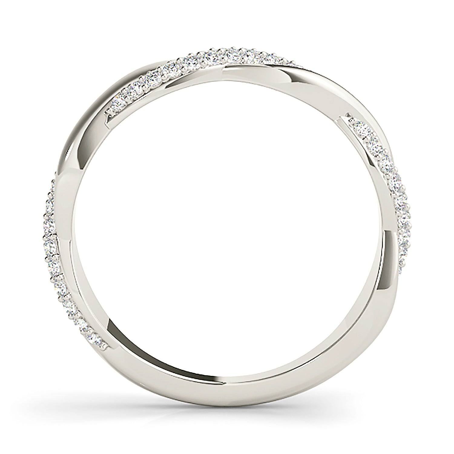 0.40 Carat Pave Set Round Diamond Infinity Wedding Band Ring for Women - Perfect for Engagement, Anniversary & Bridal Jewelry Gifts