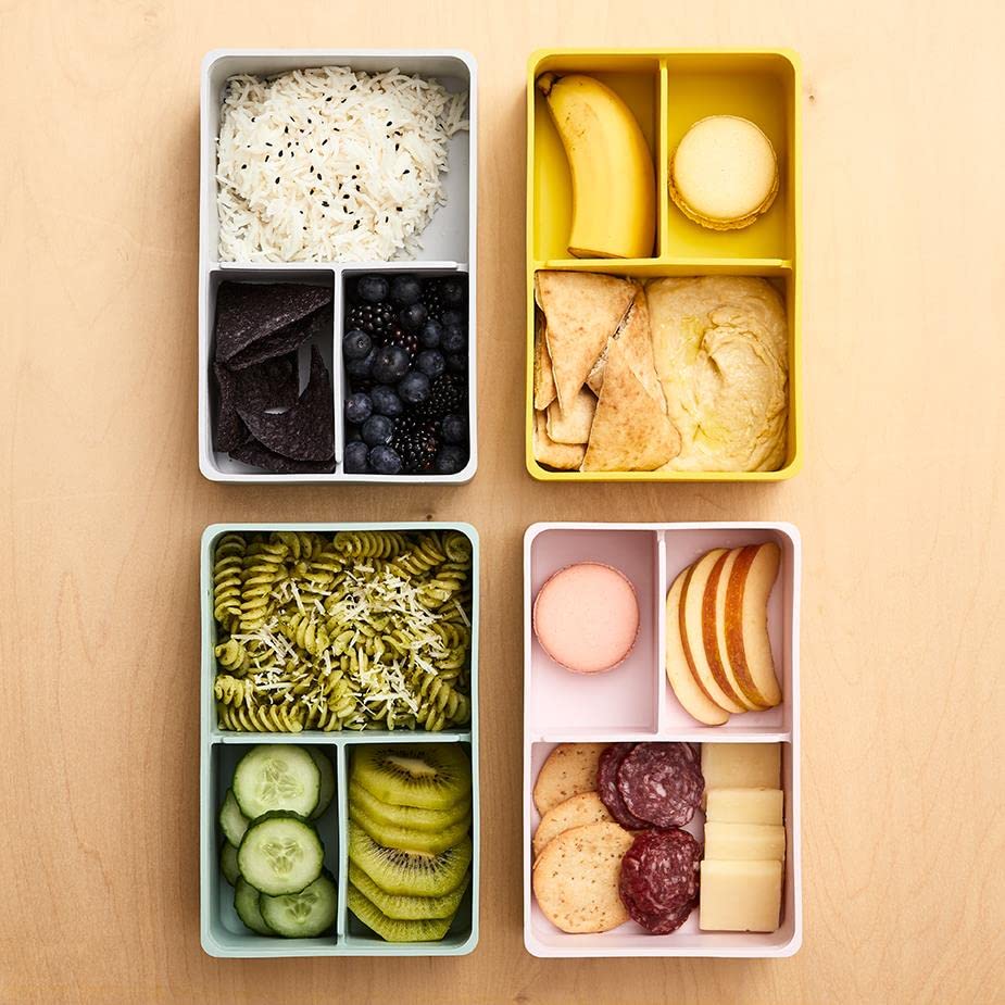 3 Sprouts Premium Silicone Bento Box for Kids - Leakproof Toddler Lunch Box with Multiple Compartments | Microwave, Dishwasher, Freezer & Oven Safe | Perfect for Daycare, School & Travel - Cute Llama Design