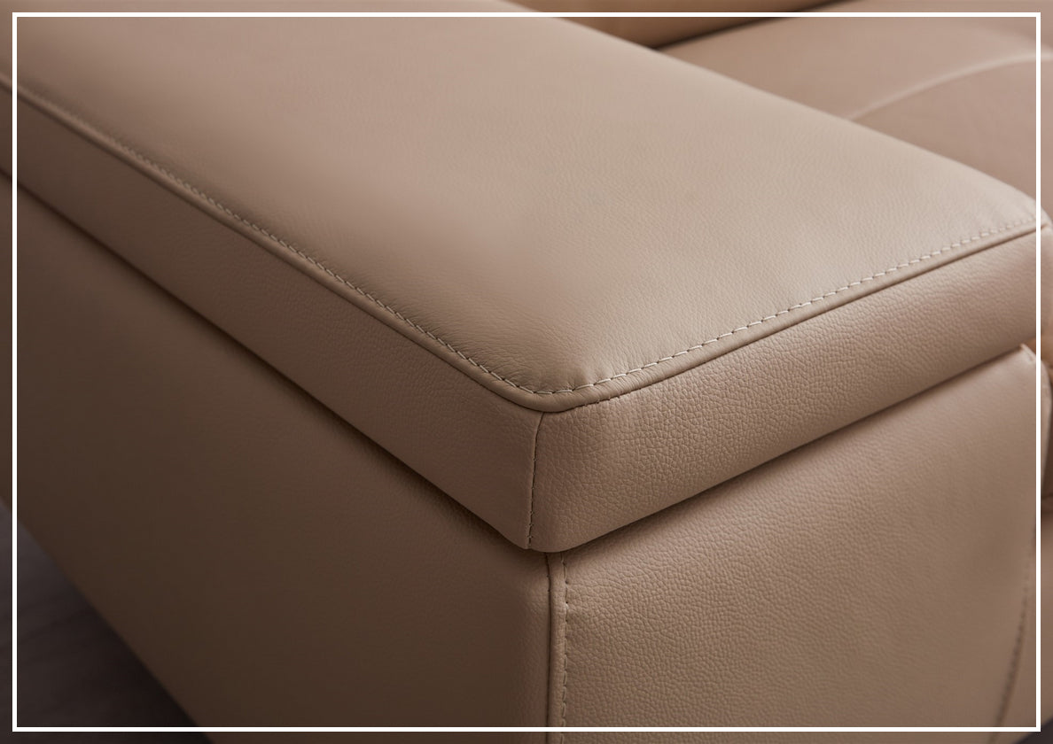 Gio Italia Decker L-Shaped Italian Leather Sectional Sofa - Modern Luxury Living Room Furniture for Home & Office Comfort