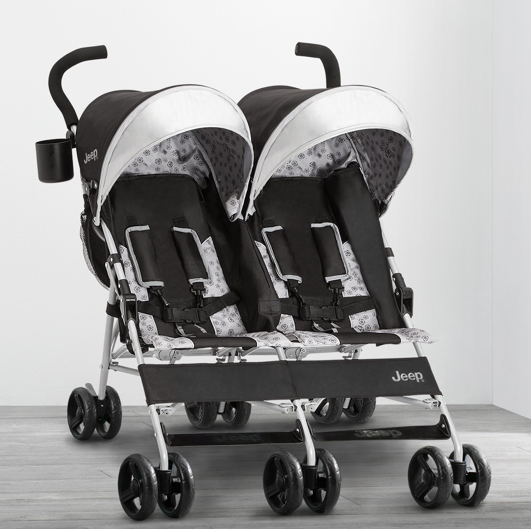 Jeep® Scout Double Stroller - Lightweight & Durable Side-by-Side Baby Stroller for Twins - Perfect for Shopping, Travel & Outdoor Adventures