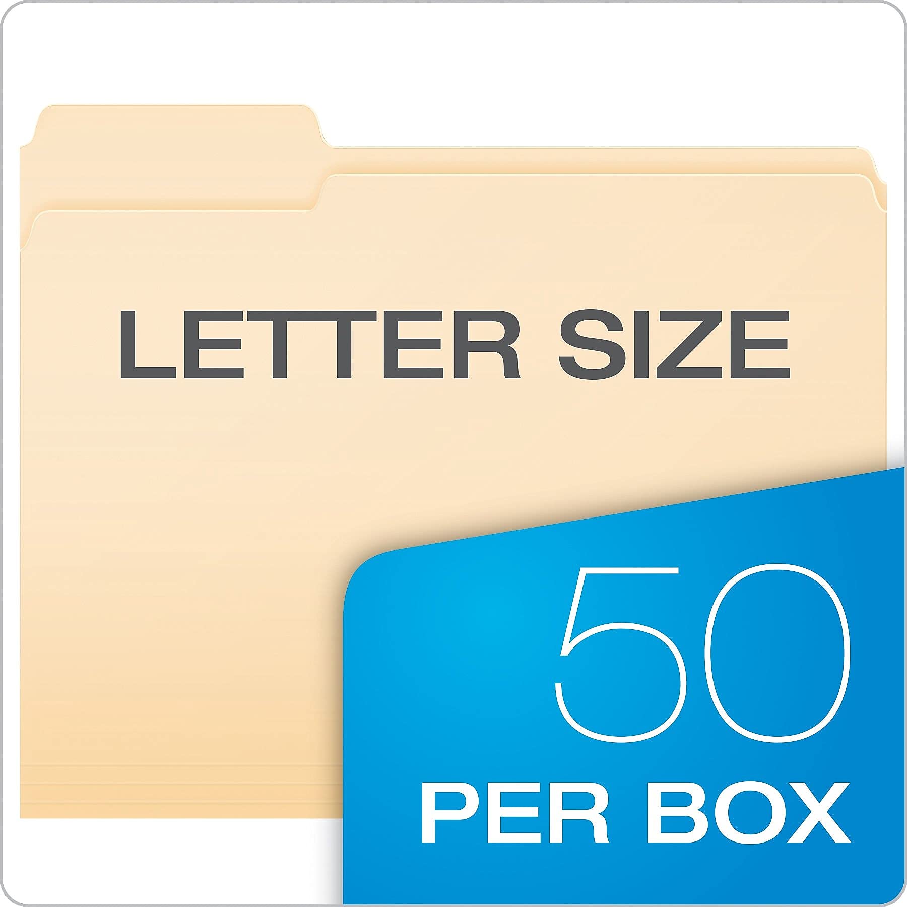 Pendaflex Double Stuff File Folders - Letter Size Manila Folders (50 per Box, 54459EE) - Perfect for Office Organization, Document Storage & Filing Systems