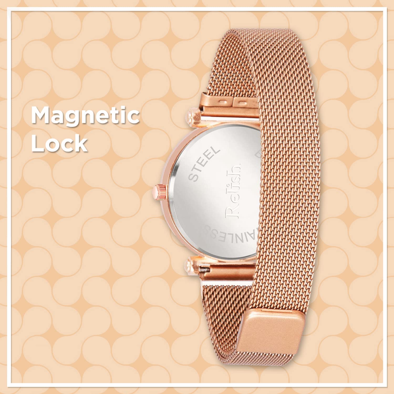 Relish Premium Series Rose Gold Magnetic Mesh Strap Analog Watch for Women & Girls - Elegant Gift for Her, Perfect for Office, Date Night & Special Occasions