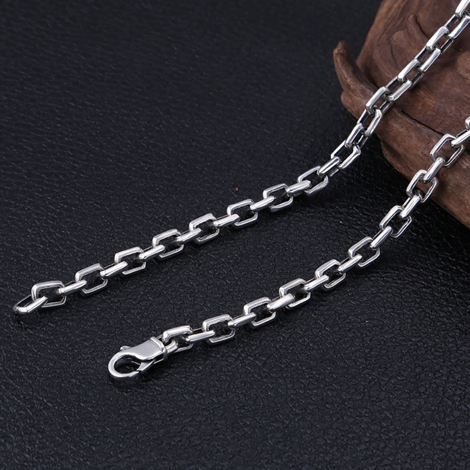 Beydodo 925 Sterling Silver Men's Cable Chain Necklace - 7mm Width, 20-30 Inch Adjustable Punk Style Necklace for Men | Perfect for Gifts, Casual Wear, and Rock Fashion
