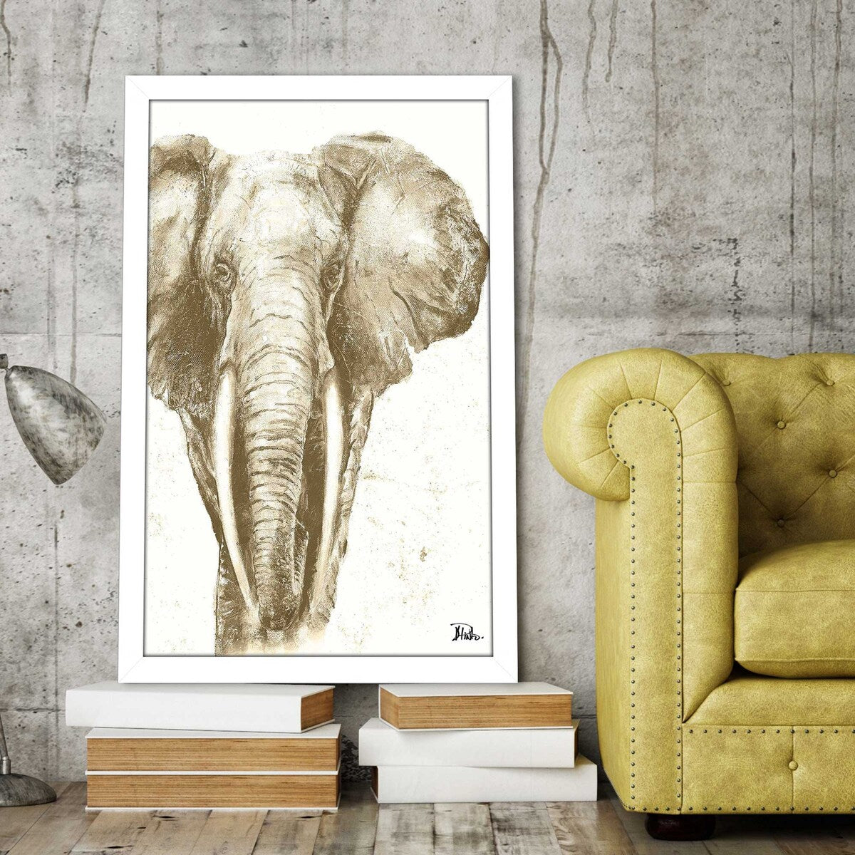 Stylish Muted Elephant Vertical Acrylic Print - Perfect for Home Decor, Office Wall Art & Unique Gifts
