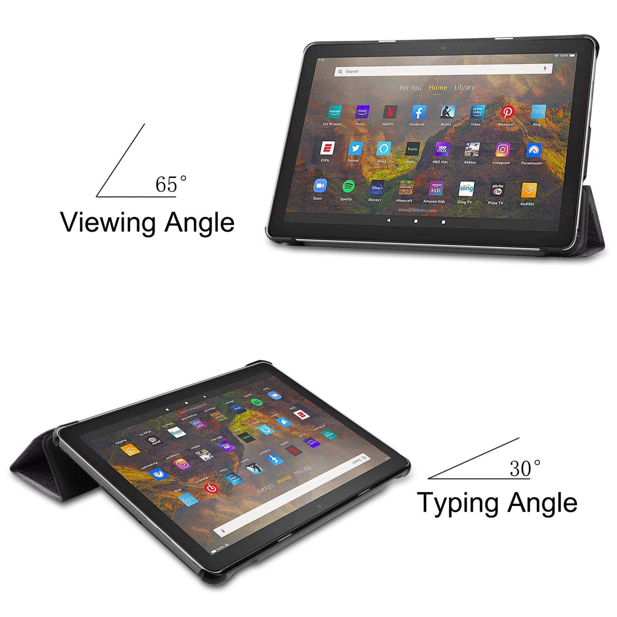 Dteck Protective Case for Kindle Fire HD 10 (2021) - Slim Smart Cover with Auto Wake/Sleep, Black - Perfect for Reading, Travel & Home Use